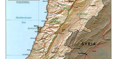 Mapa del Líban topogràfic