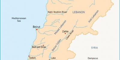Líban rius mapa